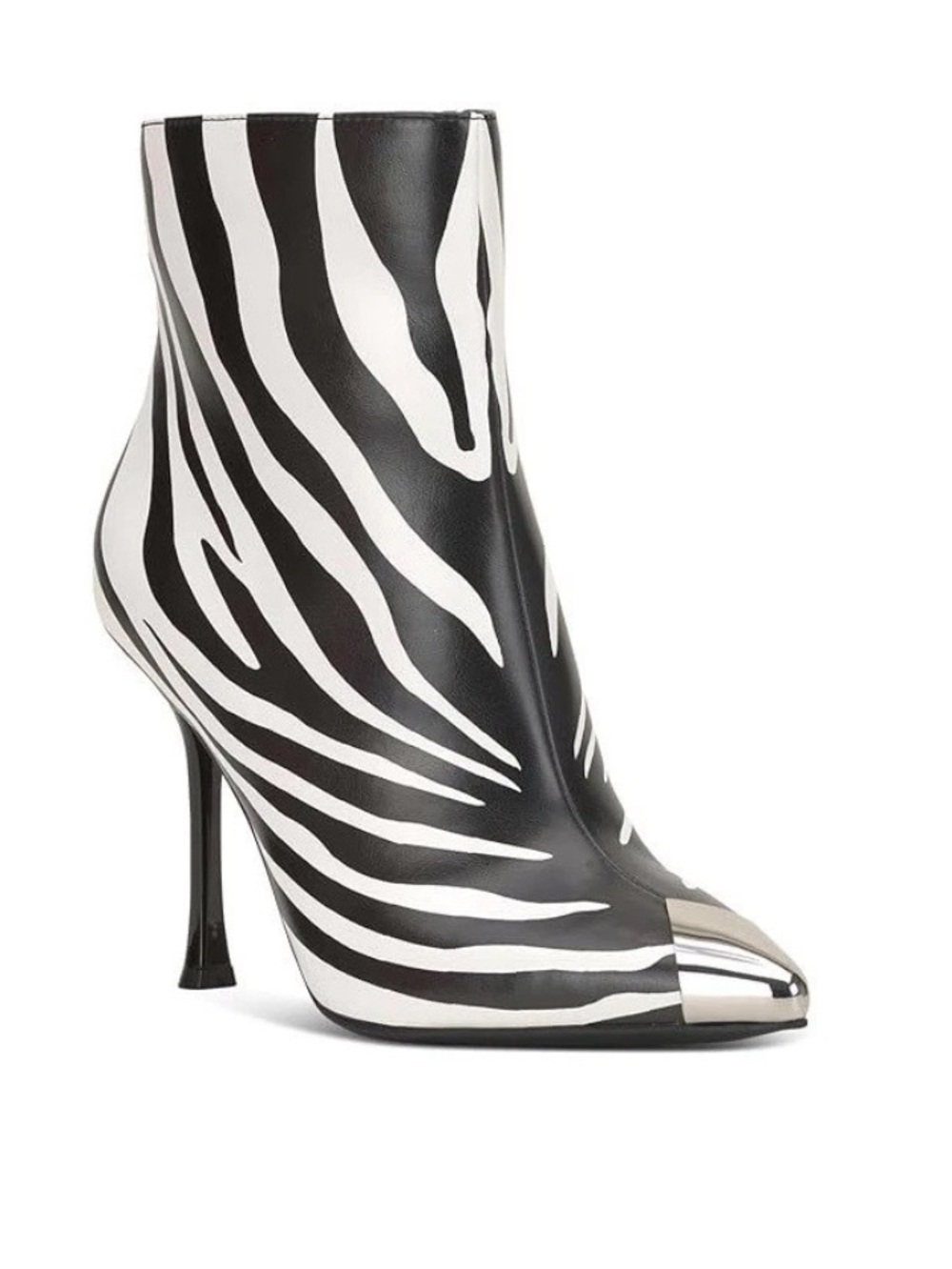 INC International Concepts  Black & White Zebra Polished Toe Ankle Boot 7.5 NIB
